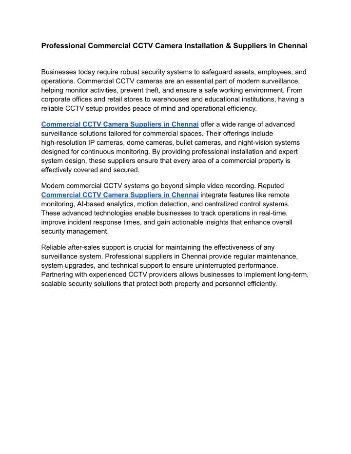 PPT - Professional Commercial CCTV Camera Installation & Suppliers in ...