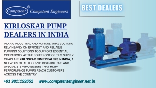 Kirloskar Pump Dealers in India Connecting Quality Pumps with Industry Needs