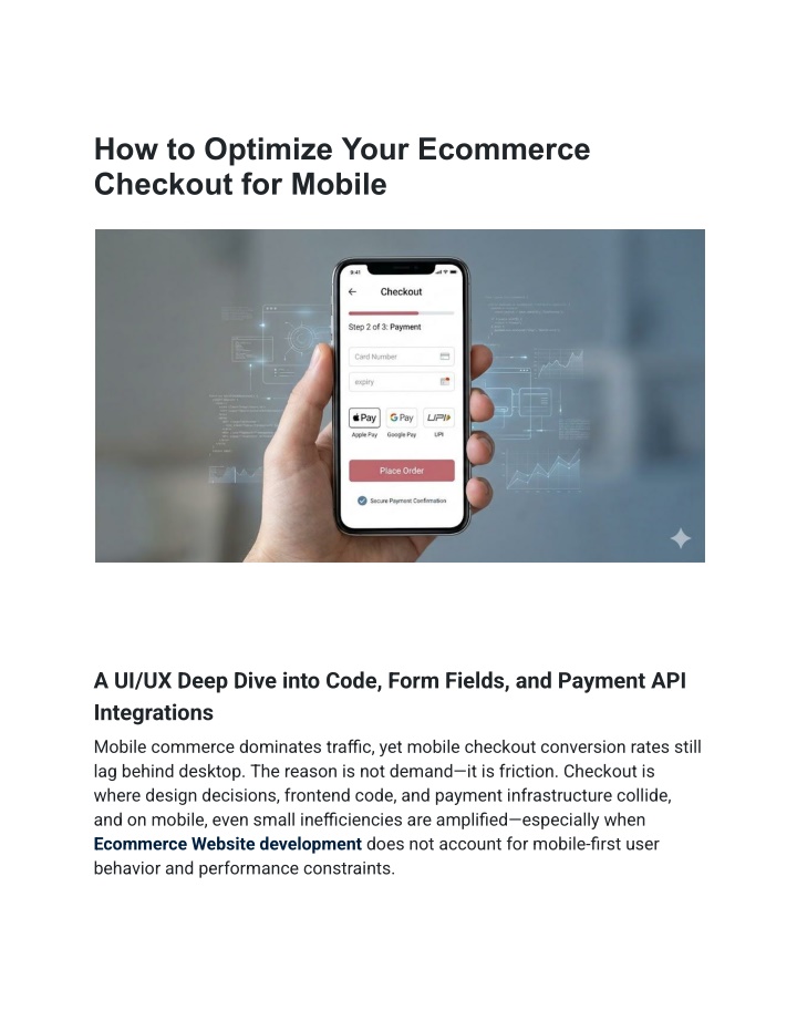 PPT - How to Optimize Your Ecommerce Checkout for Mobile PowerPoint ...