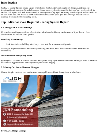Top Indications You Need Roof Repair: How to Select the Best Roofer Near You