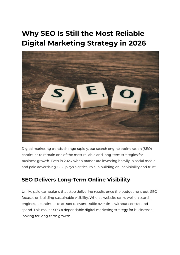 PPT - Why SEO Is Still the Most Reliable Digital Marketing Strategy in ...