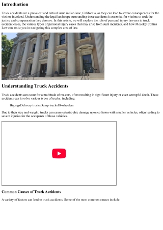 Exploring the Legal Landscape of Truck Accidents in San Jose with Moseley Collin