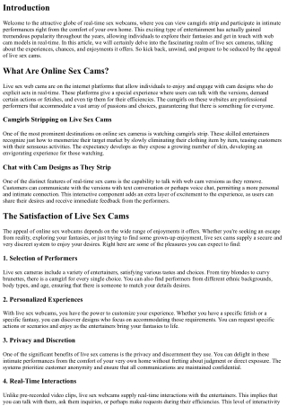 The Alluring World of Live Sex Cameras: View Camgirls Strip Now