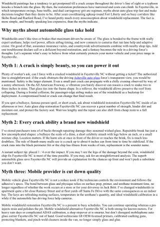Top 10 Myths About Windshield Replacement in Fayetteville NC