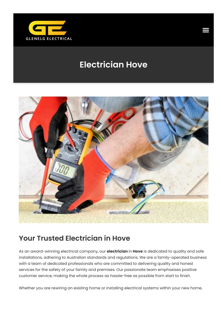 PPT - Electrician Hove PowerPoint Presentation, free download - ID:14732608