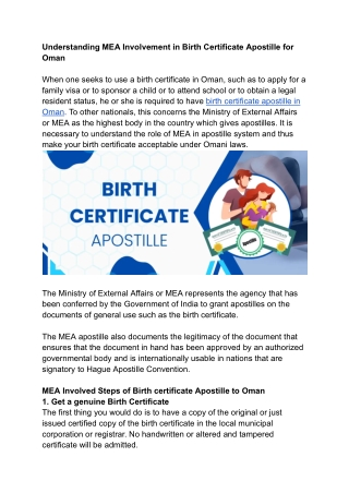 Understanding MEA Involvement in Birth Certificate Apostille for Oman .docx