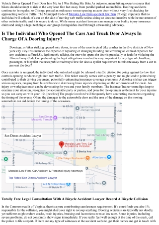 Who Is Responsible When You Are Doored By A Car?