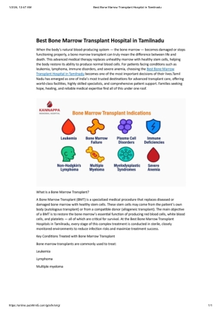 Best Bone Marrow Transplant in chennai