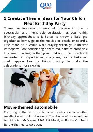 5 Creative Theme Ideas for Your Child’s Next Birthday Party