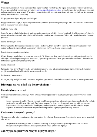 Jak przygotować się do wizyty u psychologa?