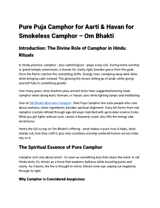 Bhimseni Natural Camphor 40g – Pure Puja Camphor for Aarti & Meditation | OM Bha