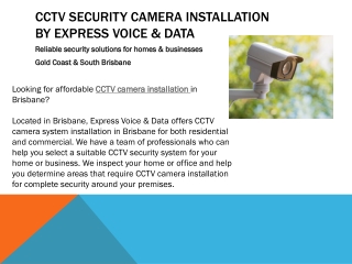 ​CCTV security camera installation QLD