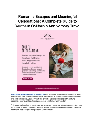 Romantic Escapes and Meaningful Celebrations_ A Complete Guide to Southern California Anniversary Travel