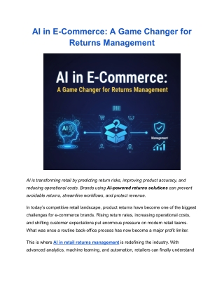AI in E-Commerce: A Game Changer for Returns Management