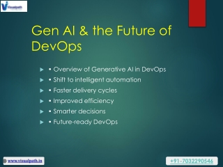 Gen AI For DevOps - Generative AI For DevOps Training courses