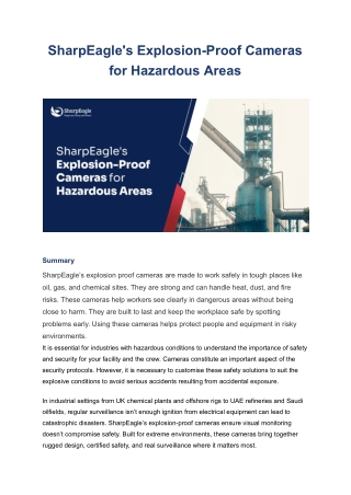 SharpEagle's Explosion-Proof Cameras for Hazardous Areas (2)
