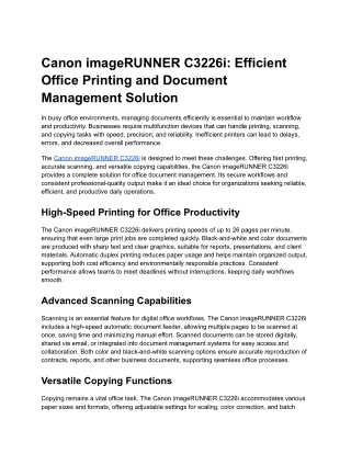 Canon imageRUNNER C3226i