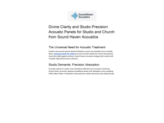 Divine Clarity and Studio Precision_ Acoustic Panels for Studio and Church from Sound Haven Acoustics_00001