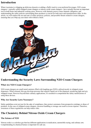 Understanding the Security Laws Surrounding N2O Cream Chargers