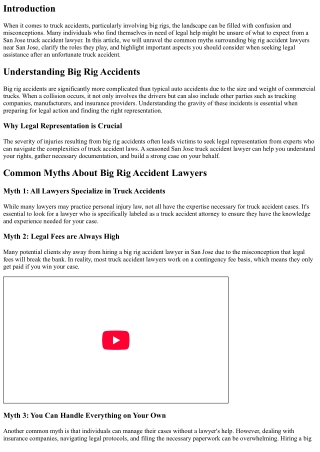 Unveiling the Myths About Big Rig Accident Lawyers Near San Jose