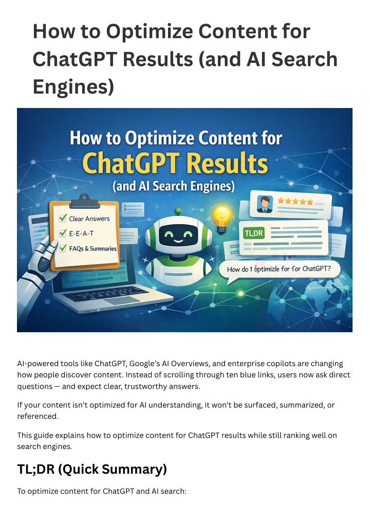 PPT - How to Optimize Content for ChatGPT Results (and AI Search ...