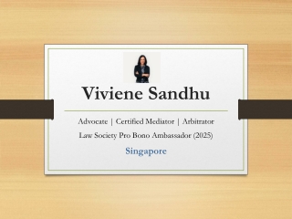 Viviene Sandhu - Advocate, Certified Mediator, Arbitrator in Singapore