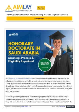 Honorary Doctorate in Saudi Arabia