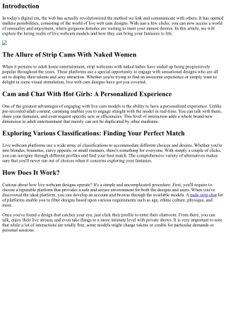 Release the Sensuality: Dive into the World of Live Webcam Models