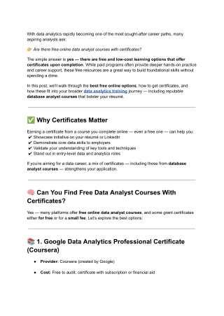 Are There Free Online Data Analyst Courses With Certificates_