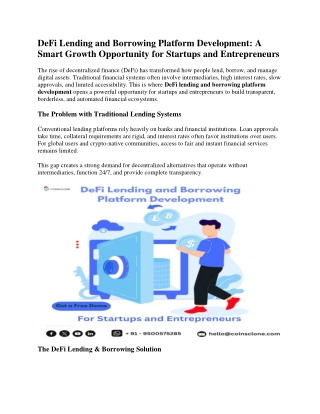 DeFi Lending  Platform Development services for startups