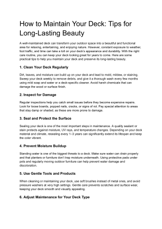 How to Maintain Your Deck_ Tips for Long-Lasting Beauty