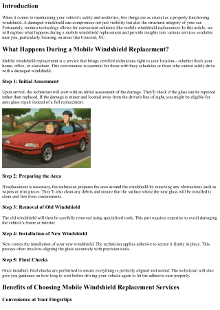 What Happens During a Mobile Windshield Replacement?
