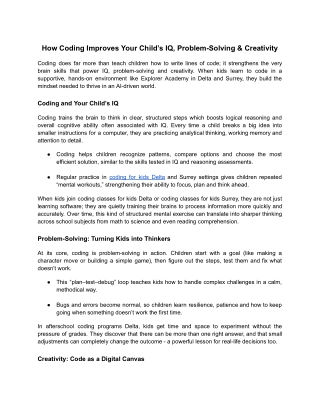 How Coding Improves Your Child’s IQ, Problem-Solving & Creativity