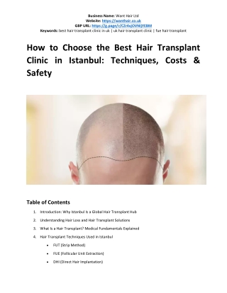 How to Choose the Best Hair Transplant Clinic in Istanbul