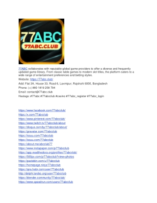 77ABC Online Casino Bangladesh