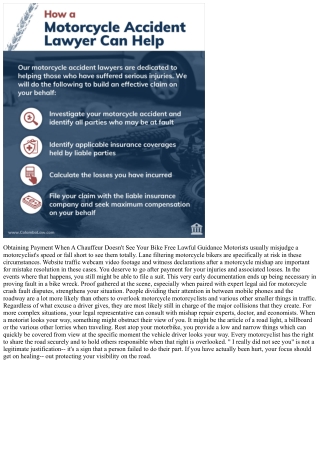 The 4 Aspects To Confirm Mistake In A Motorbike Accident Situation