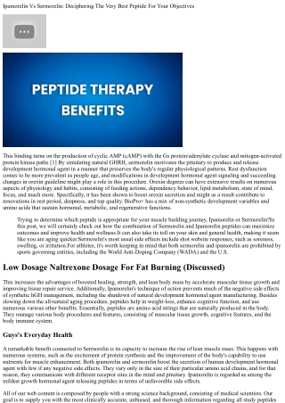Exploring The Complex Benefits Of Sermorelin On Wellness And Wellness