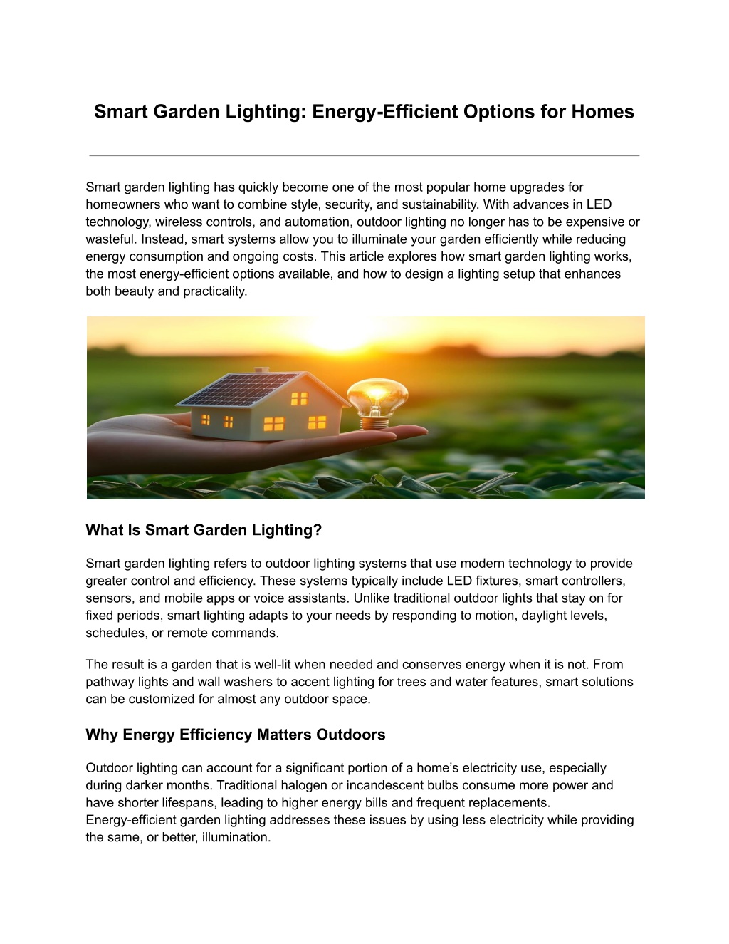 Photo inspiration: Visual Reference: Ppt Smart Garden Lighting Energy Efficient Options For Homes