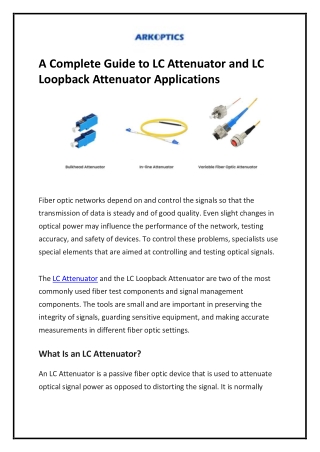 A Complete Guide to LC Attenuator and LC Loopback Attenuator Applications