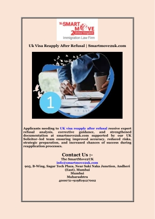 Uk Visa Reapply After Refusal  Smartmove2uk com
