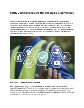 Safety Documentation and Recordkeeping Best Practices