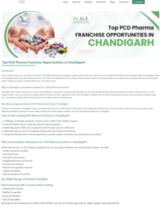 Best PCD Pharma Franchise in Chandigarh for Ethical Business Expansion