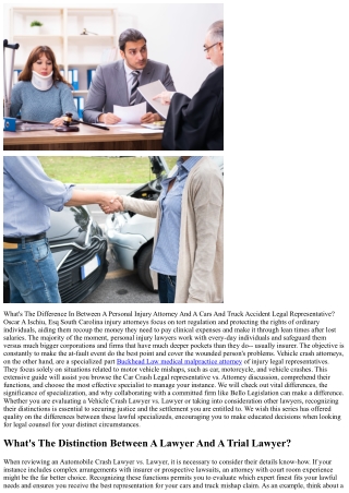 What's The Distinction Between An Injury Attorney And A Car Accident Lawyer? Osc