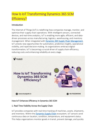 Top and Best Dynamics 365 Supply Chain Management Courses