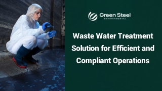 Waste Water Treatment Solution for Efficient and Compliant Operations