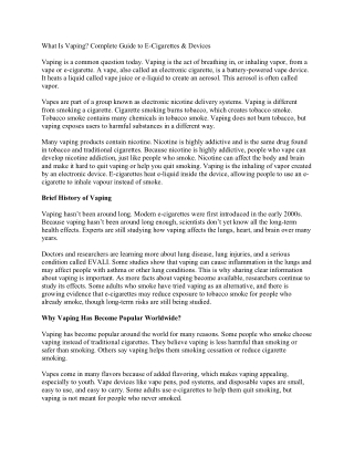 What Is Vaping? Complete Guide to E-Cigarettes & Devices