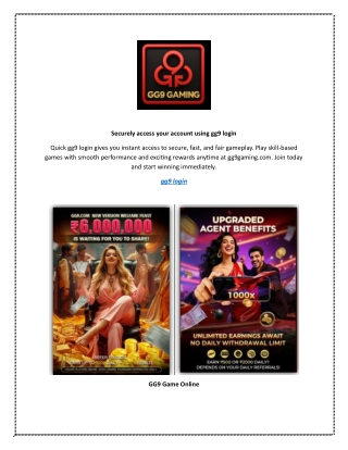 Securely access your account using gg9 login
