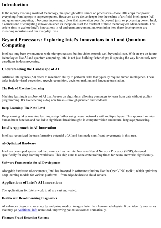 Beyond Processors: Exploring Intel's Innovations in AI and Quantum Computing