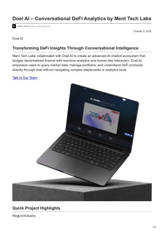 Doel AI – Conversational DeFi Analytics by Ment Tech Labs