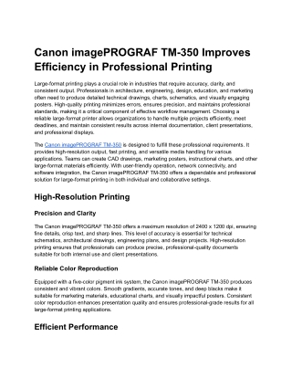 Canon imagePROGRAF TM-350